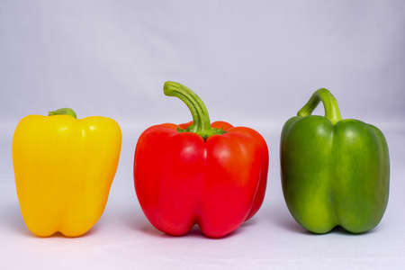 paprika yellow red and greenの写真素材