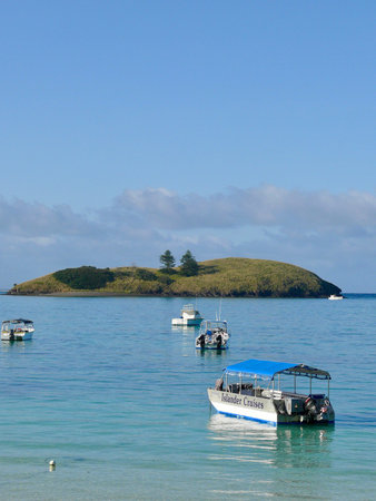 A view of the Lagoon at Lord Howe Island featuring Blackburn Island