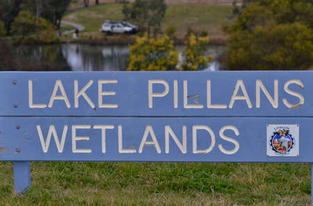 A view of the Lake Pillans Wetland area near Lithgow, Australiaのeditorial素材