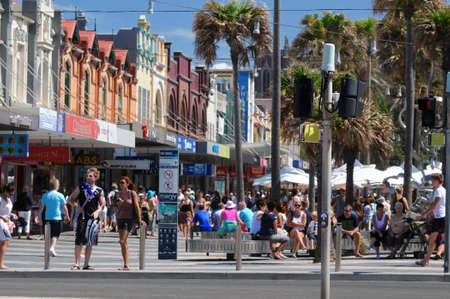A view of the Corso at Manly in Sydney, Australiaのeditorial素材