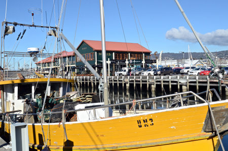 A view of Constitution Dock in Hobart, Tasmaniaのeditorial素材