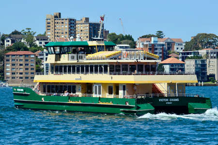 A ferry working in Sydney Harbor, Australiaのeditorial素材