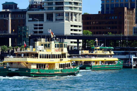 A ferry working in Sydney Harbor, Australiaのeditorial素材