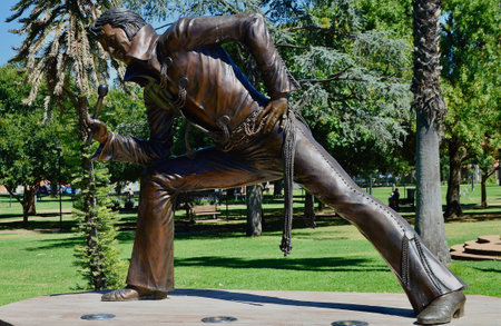 Statue of a Elvis Presley in Cooke Parke in Parkes, New South Wales, Australiaのeditorial素材