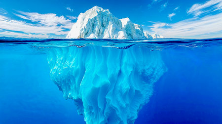 Iceberg floating in the ocean. Global warming. Climate change conceptの素材