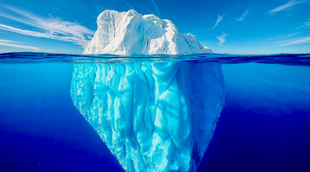 Iceberg floating in the ocean. Global warming and climate change conceptの素材