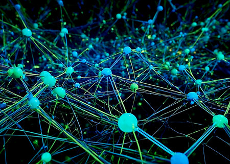 Molecule of neurons and nervous system. Scientific concept. 3D renderingの素材