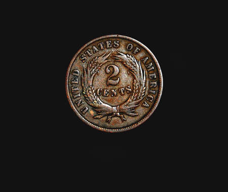 american two cent coin 1865の写真素材