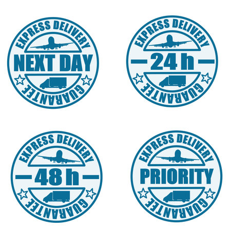 Some types of delivery services stampsのイラスト素材
