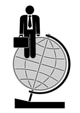 Illustration of business man on arrow .のイラスト素材