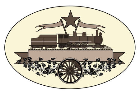 Vintage locomotive logoのイラスト素材