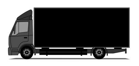 A illustration of black box truck.のイラスト素材