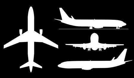 A conture illustrations of big airplanes  .のイラスト素材