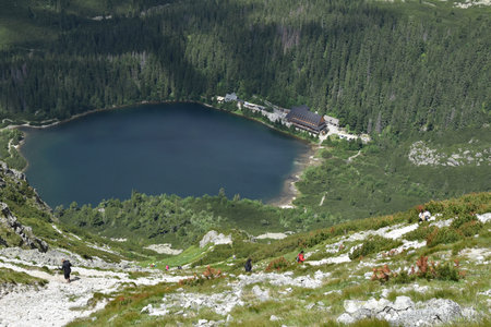 Slovakia, National park Vysoke Tatry mountains, Popradske pleso lake