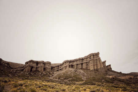 Rock formations in the Badlands National Park, South Dakota, USAの写真素材