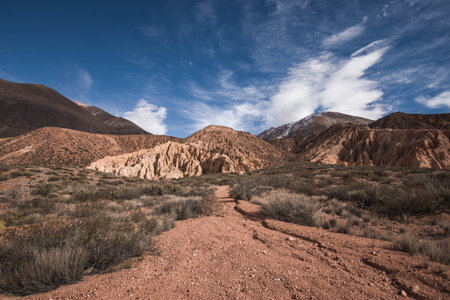 Panoramic view of the Andes mountains in Peru, South America