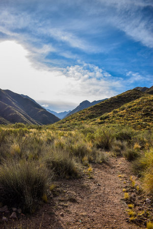 Hiking trail in the Andes, Peru, South America.