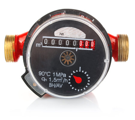 meter for accountability quantity water isolated on white background