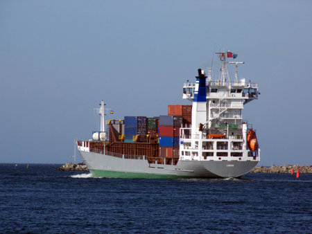 portrait of ship on ocean going to England