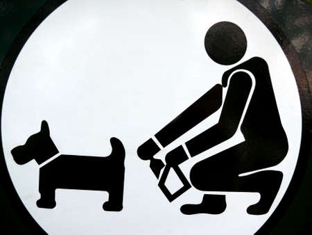 portrait of dog poo sign in black and whiteの写真素材