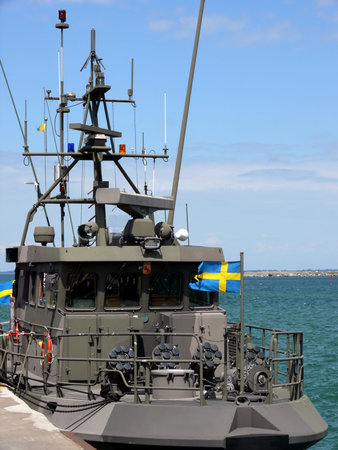 portrait of swedish modern military ship