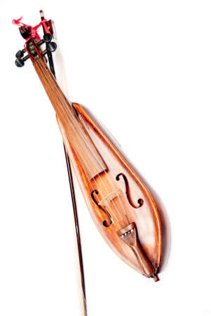 portrait of an old special violin called "traskofiol" in Swedenの写真素材