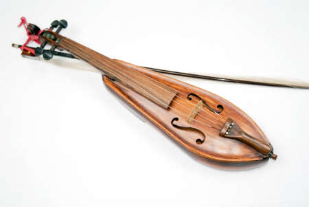 portrait of an old special violin called "traskofiol" in Swedenの写真素材