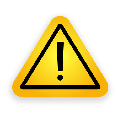 Yellow hazard warning attention signal. illustration.