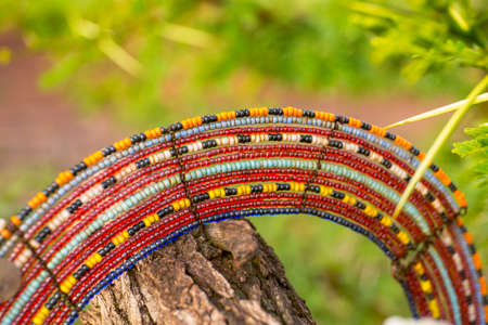 Masai handcrafted necklaceの写真素材