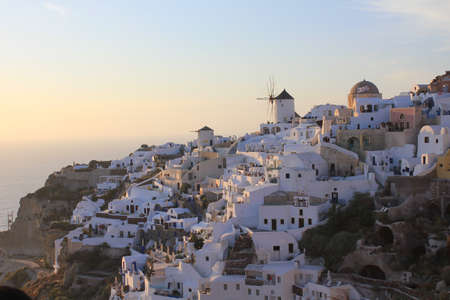 Amazing view from Santorini constructions - Sunsetの写真素材