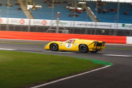 Silverstone, United Kingdom- July 30, A Lola T70 racing on the 2017 Silverstone Classic Eventのeditorial素材