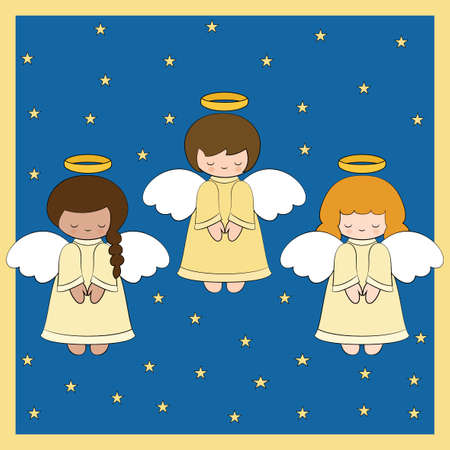 Christmas angelsのイラスト素材