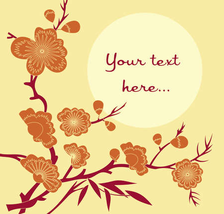 Oriental greeting cardのイラスト素材