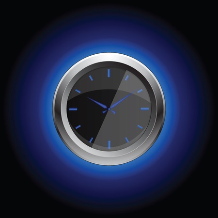 Stop watch with oreol on black background, vector illustrationのイラスト素材