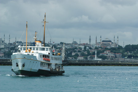 The pubic ferry is the main connection between Istanbul suburbs like Sirkeci and Besiktas which are...