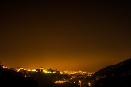 Big city lights of the spanish art and university city Cuenca 