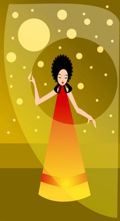 day. illustration of a woman - an allegory of the day.のイラスト素材