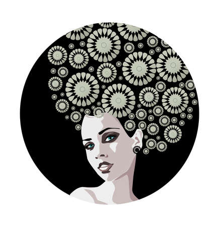  illustration of a portrait of a beautiful, gentle woman.のイラスト素材