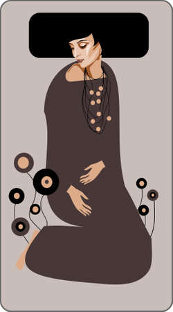  illustration of a portrait of a beautiful, gentle woman.のイラスト素材