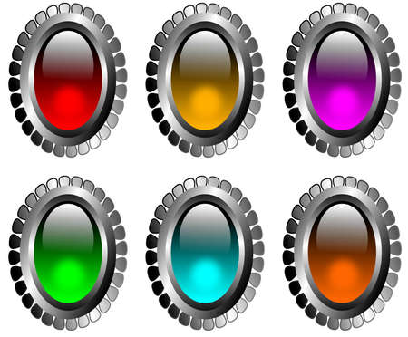 silver buttons with a glass eye for web pages のイラスト素材