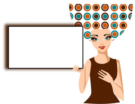 Illustration of a woman with a call on a white background. のイラスト素材