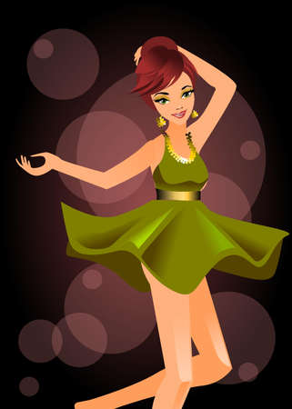 beautiful and sexy girl in a nightclub.のイラスト素材