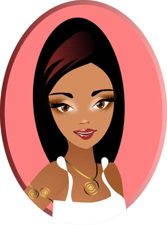 portrait on pink backgroundのイラスト素材