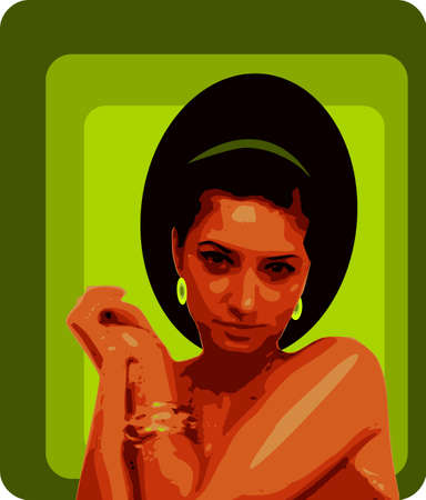 Vector illustration of a young womanのイラスト素材