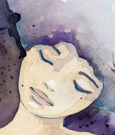 fabulous illustration ofabstract portrait of a girl の写真素材