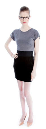Attractive caucasian business woman in her 30 isolated on a white backgroundの写真素材