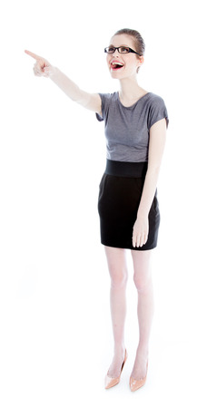 Attractive caucasian business woman in her 30 isolated on a white backgroundの写真素材