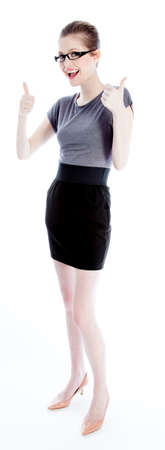 Attractive caucasian business woman in her 30 isolated on a white backgroundの写真素材