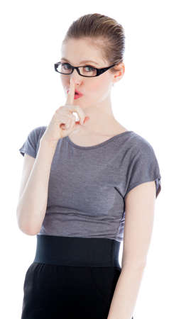 Attractive caucasian business woman in her 30 isolated on a white backgroundの写真素材