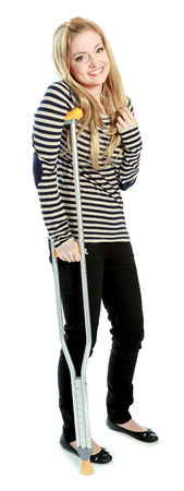 Attractive caucasian blond girl isolated on a white backgroundの写真素材